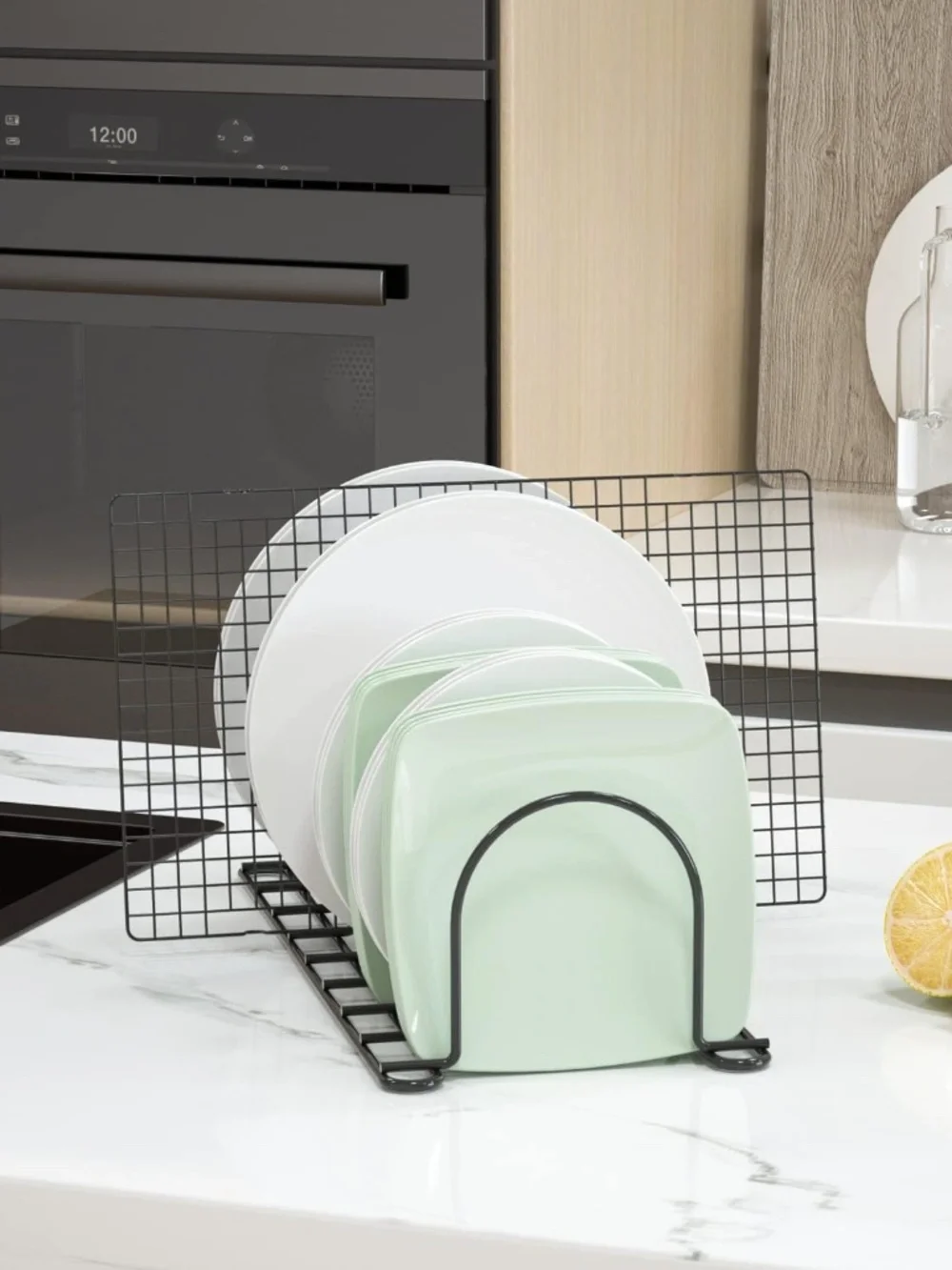 Plate Rack Organizer | Vertical Cabinet Dish Storage Holder